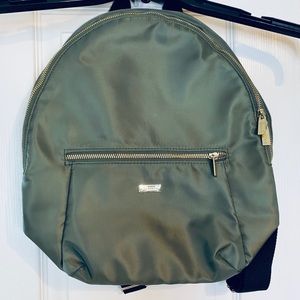 Harrods olive green backpack.
